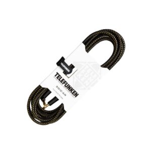 6 meter (19.6') instrument cable with one straight 1/4" connector and one right angle 1/4" connector - cloth braided jacket - cloth braided jacket, gold plated plugs. Telefunken